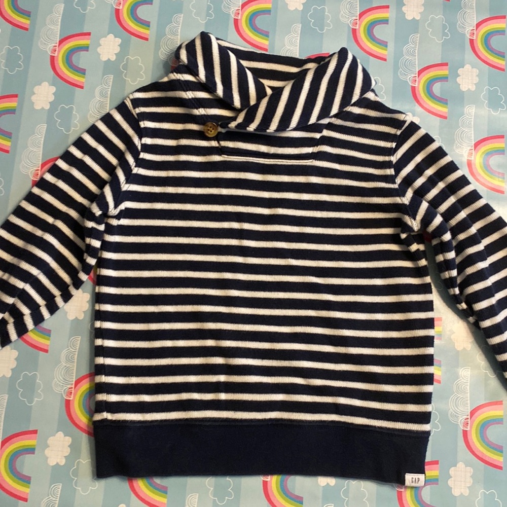 Baby GAP 5 years sweater navy blue white stripes - Excellent condition!